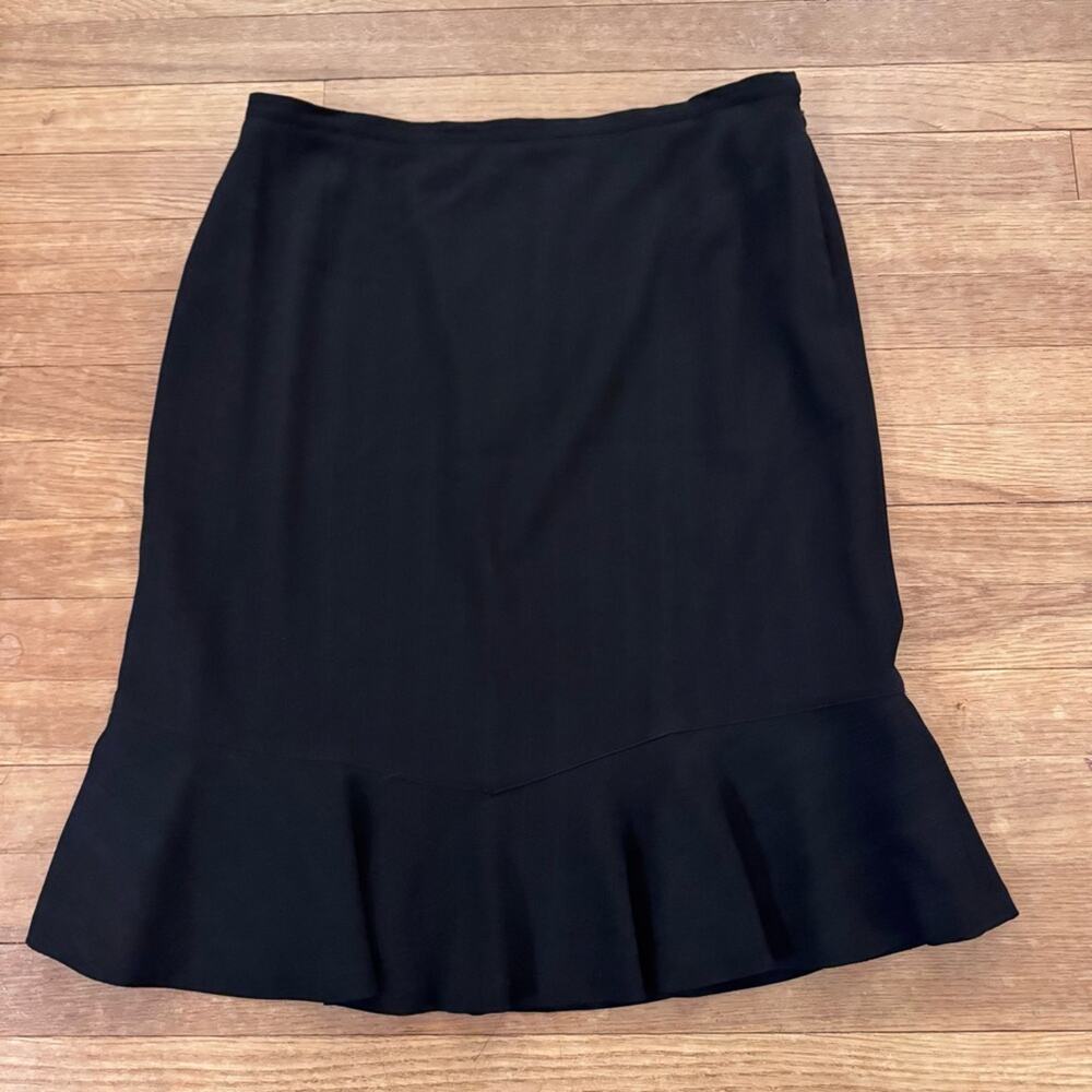 Jones New York Black Flounce Hem Midi Skirt - Size 12
 b65